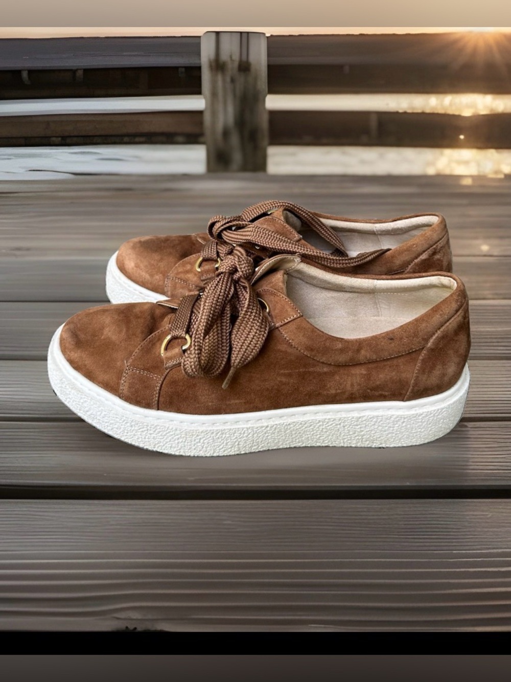 Vaneli Sport Yevka Women's Suede Lace Up Sneaker Platform Shoes ~10